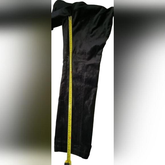Anthropologie Essential Slim Stylish Black Velvet Velour Pants, 6 - Picture 7 of 10